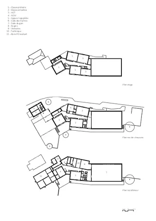 Plan étage, rez-de-chaussée et inférieur
