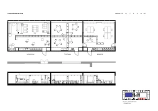 Plan et élévations des espaces du personnel