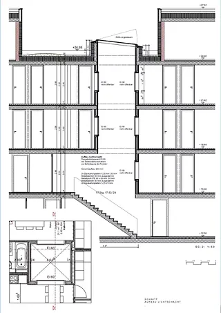 Lichtschacht: Detailplan zum Lichtschacht