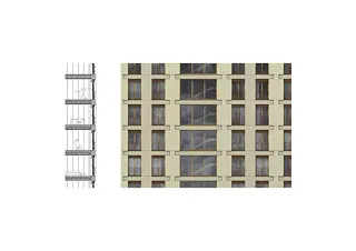 Ansicht Riegelfassade Nord-West 1:50