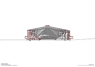 Coupe nord-sud durch par la cage d'escalier I existant-nouveau _ 1_500