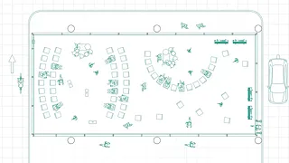 Plan zoom salle d'exposition du centre commercial 3