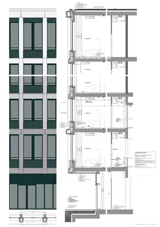 Coupe et vue détaillées
