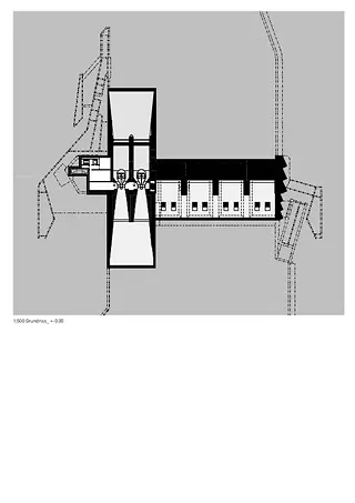Plan +/- 0.00 de la centrale hydroélectrique de Hagneck