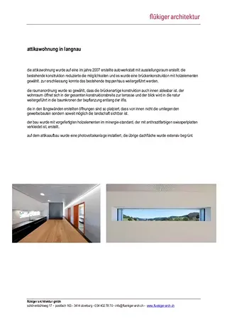 Baubeschrieb Attikaaufbau in Langnau