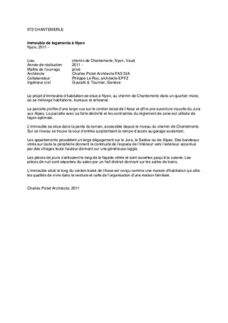 Projektbeschrieb / © Charles Pictet