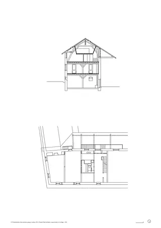 Coupe et plan du premier étage