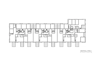 Plan étages 2-4, escalier 1-3