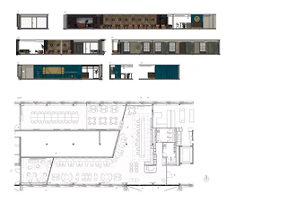 Grundriss und Ansichten