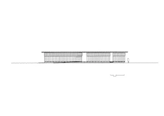 Elévation sud-ouest - pavillon temporaire mobile