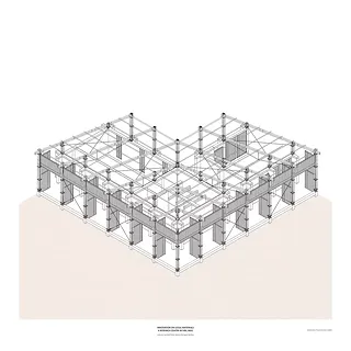 Axonometry of the roof structure