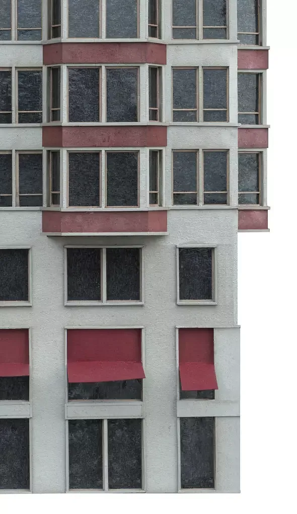 Modellbild: Detailaufnahme Fassade, Sockel