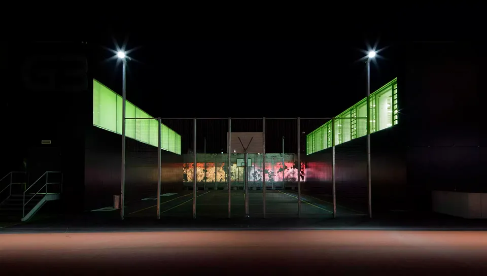 Façade B3 de nuit