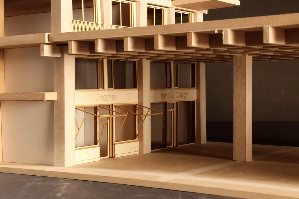 Schlüsselmodell 1:50 – Detail Marktstand