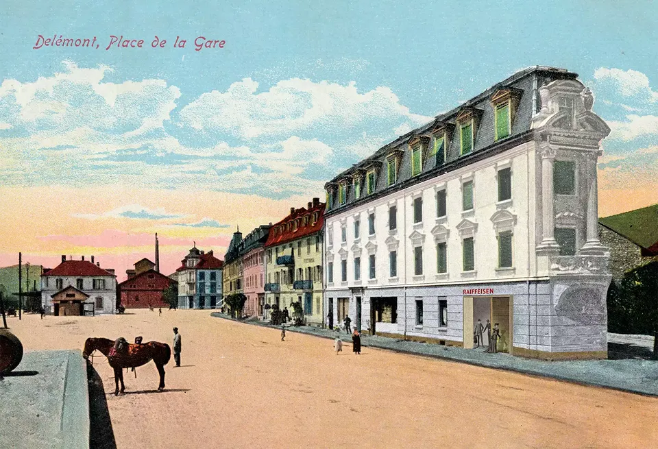 Photomontage sur la base d'une carte postale début 1900