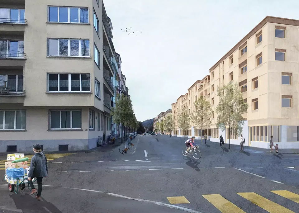 Sicht auf die Général-Dufour-Strasse