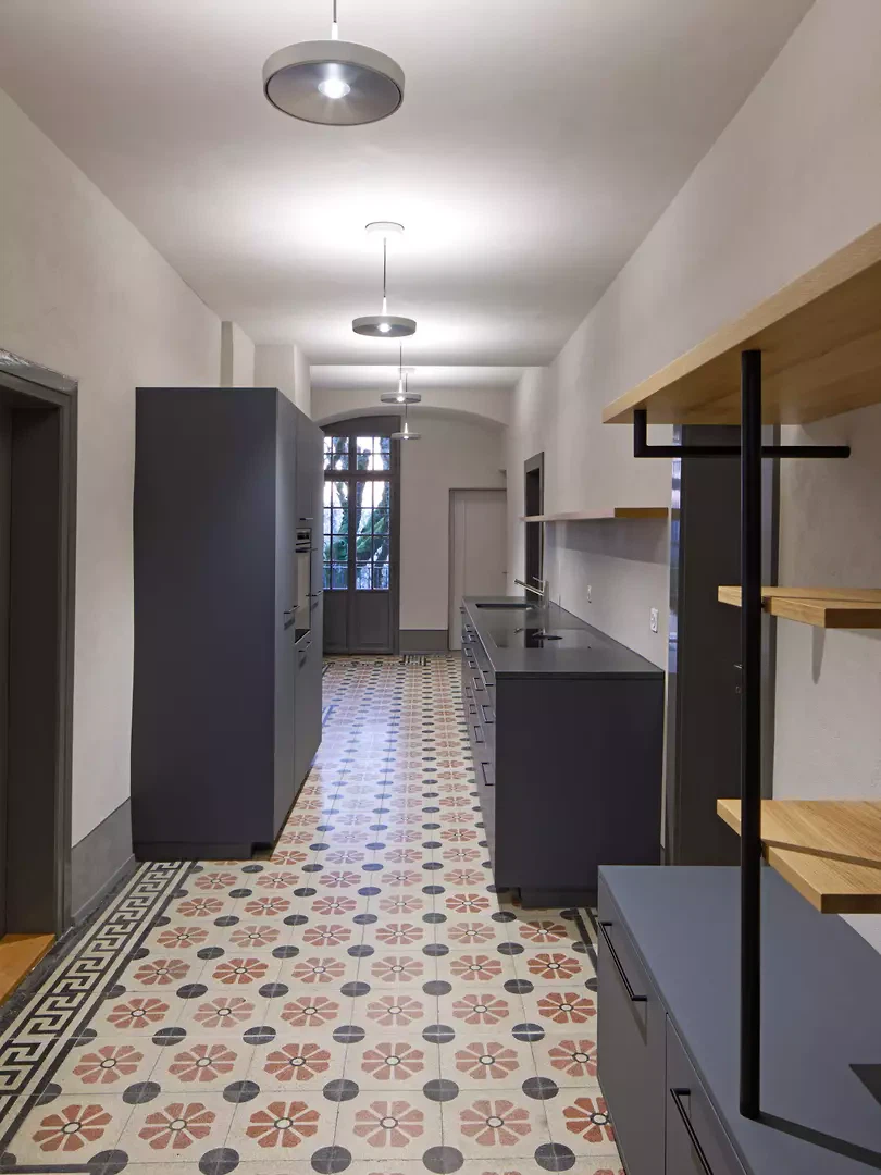 Neue Küche Obergeschoss im ehemaligen Korridor