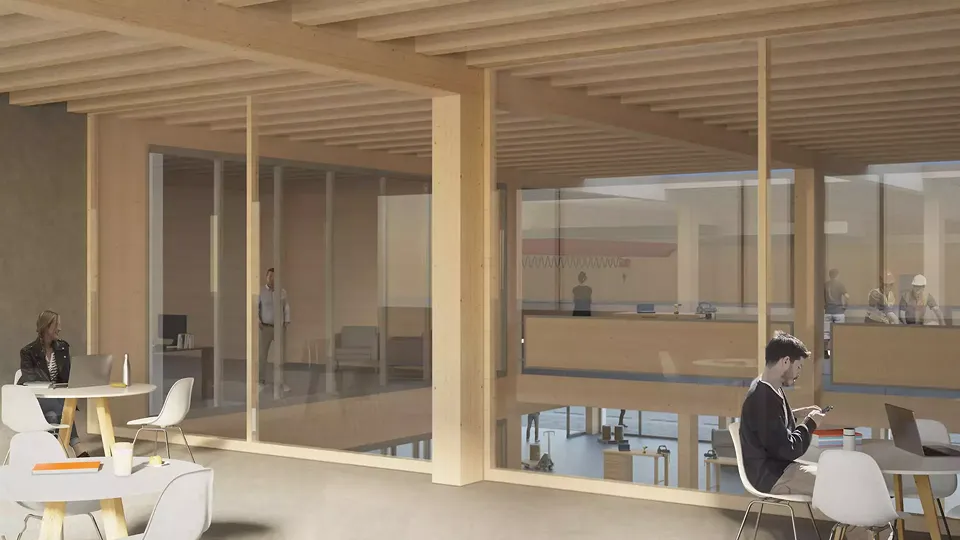 Image vue depuis les niches des couloirs sur les ateliers