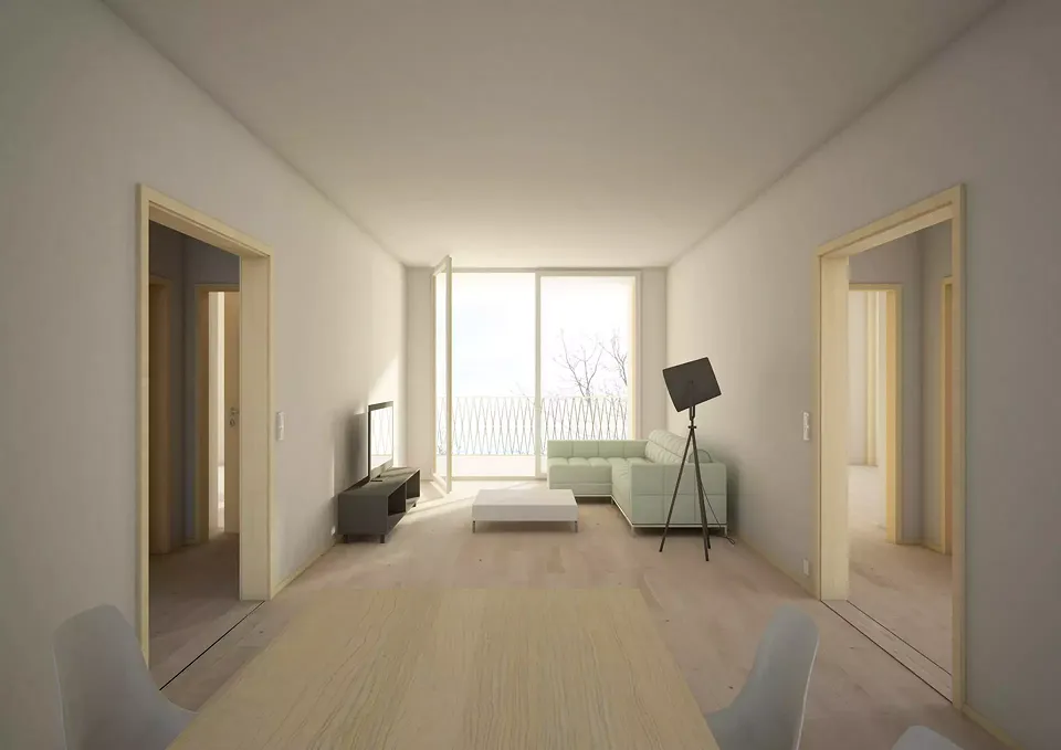 Innenraum Wohnung – Ess- und Wohnraum