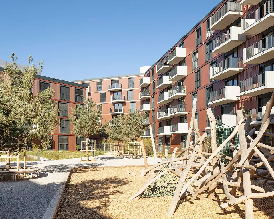 Cours-jardins de l'unité d'aménagement A