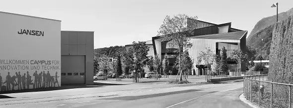 Eingangsbereich des Jansen Campus Areal