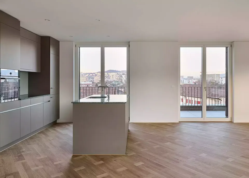Vue panoramique depuis l’appartement en attique