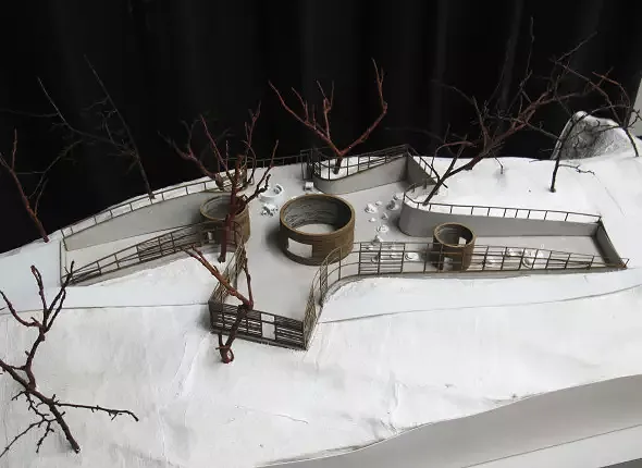 Modèle de structure secondaire sans toit en béton