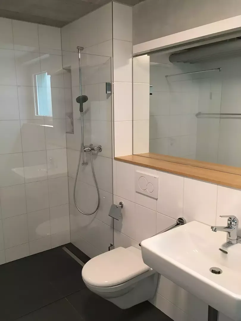 Dusche, WC, Waschen im Untergeschoss
