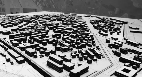 Holzmodell / Zoom / Innovationspark Dübendorf (1:2000/ gelasertes Sperrholz)