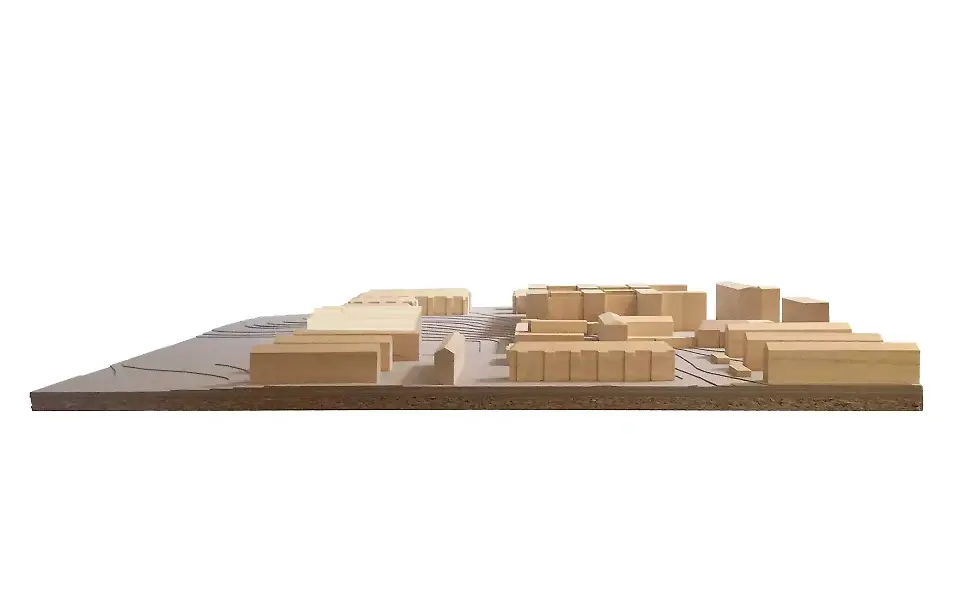 Maquette de site, vue du nord-ouest