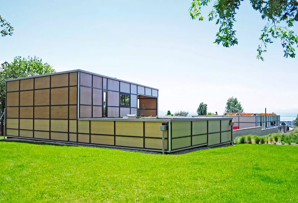 Bâtiments technique et administratif, vue Nord