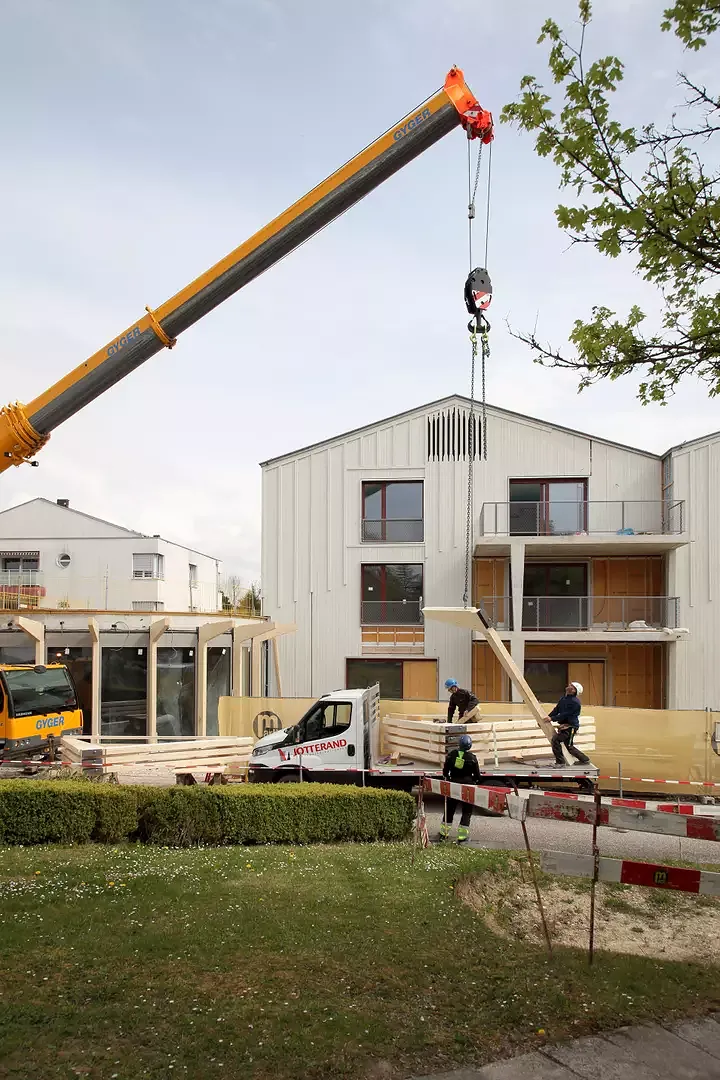 En cours de chantier... Montage de la rotonde