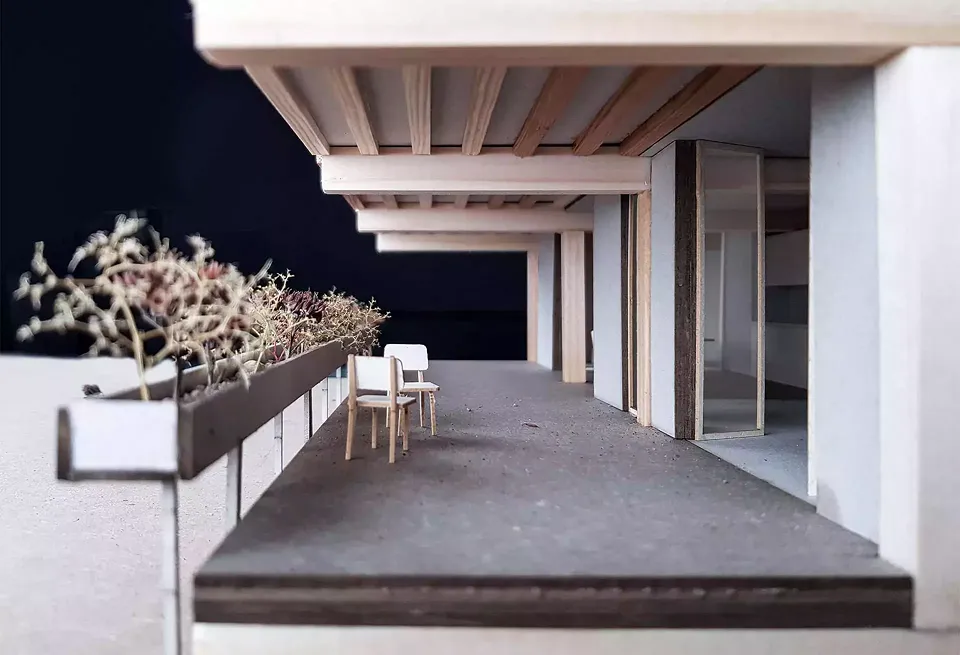 Wohnungsmodell Laubengang