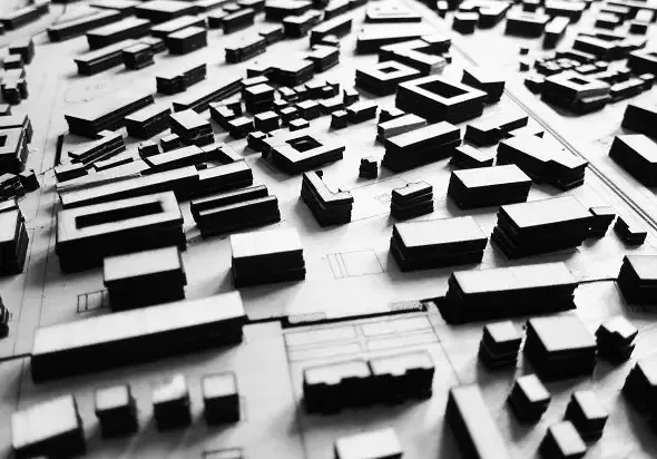 Holzmodell / Zoom, Arbeiten und Wohnen / Innovationspark Dübendorf (1:2000/ gelasertes Sperrholz) / ©patricegruner