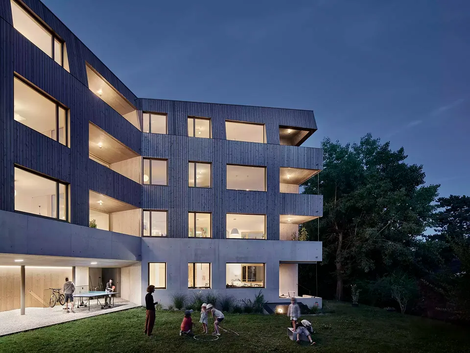 035_PDR_Façade sud_jardin de nuit