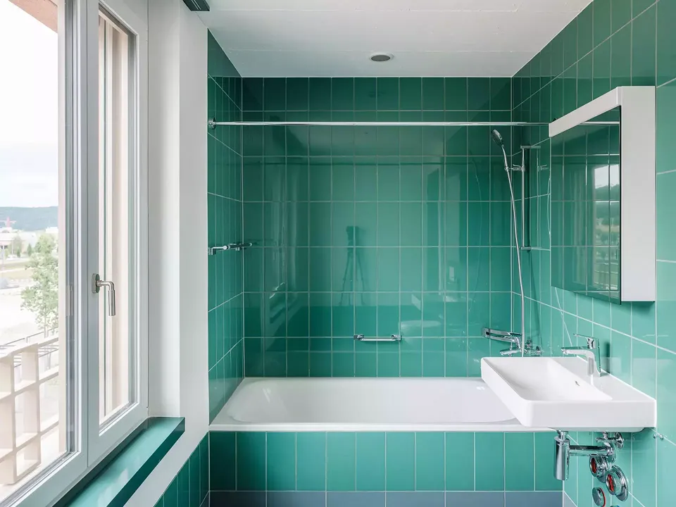 Badezimmer mit Tageslicht