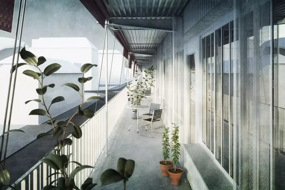 Balkon strassenseitig