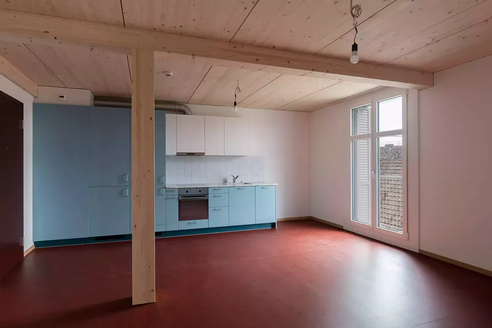 Neue Wohnung in der Aufstockung in Holzbauweise