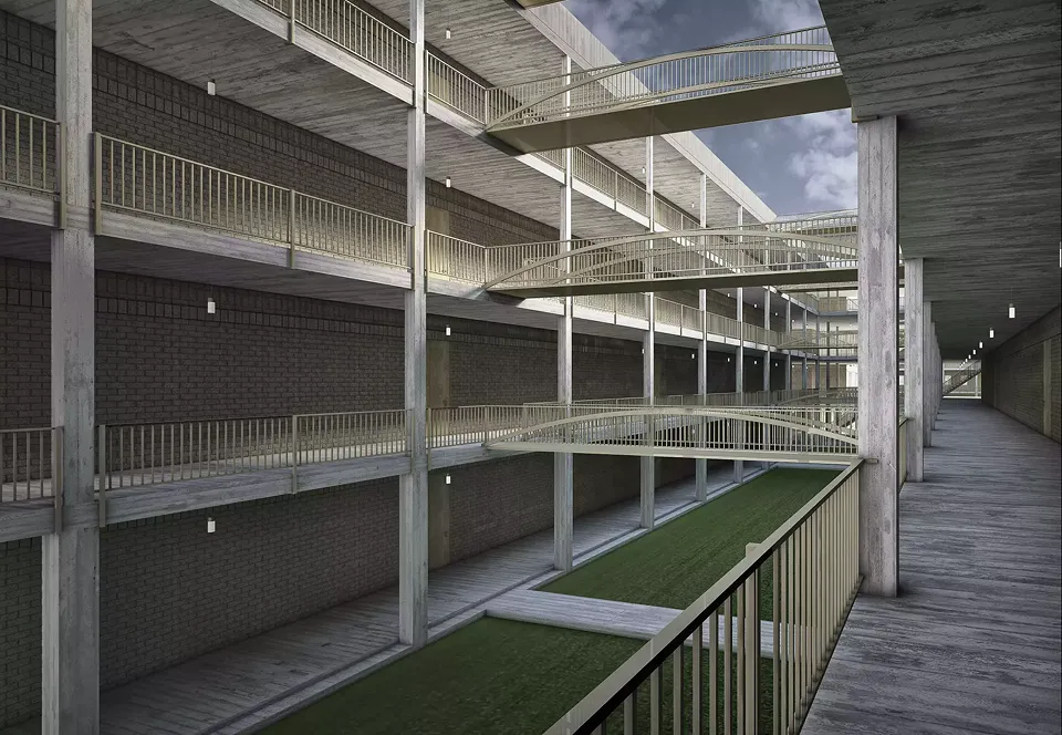 Visualisierung_Innenhof Middle and Highschool