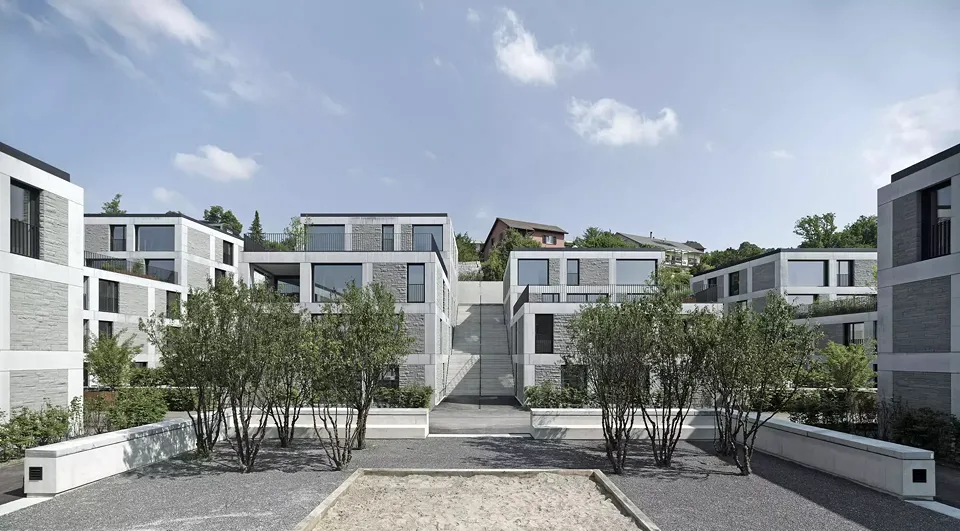 Kleiner Pocketpark im Zentrum der Siedlung