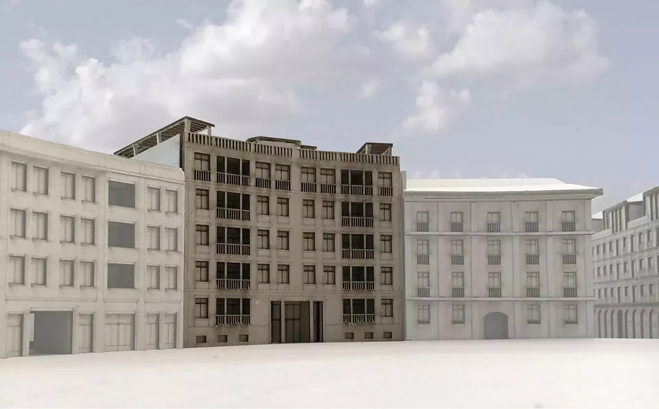 Modellfoto Platzfassade