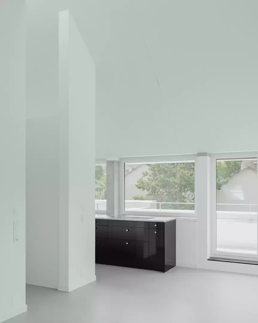 Der überhohe Dachraum im obersten Geschoss