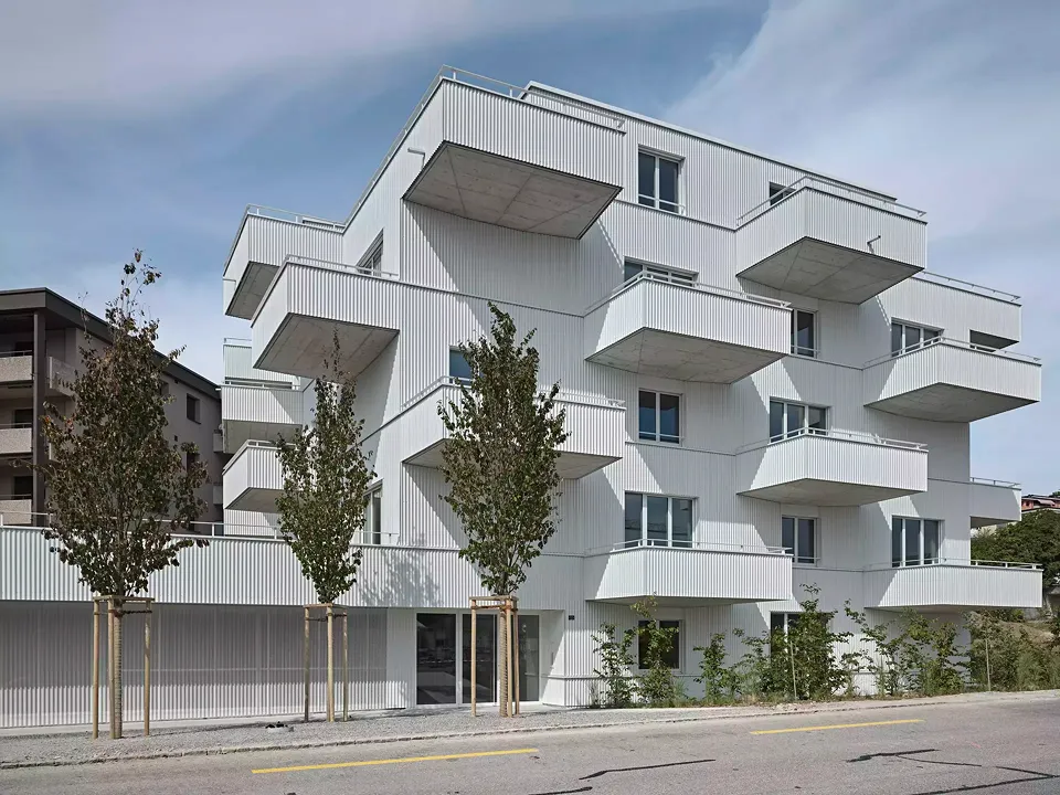 Ansicht Strassenseite mit Garagenzufahrt