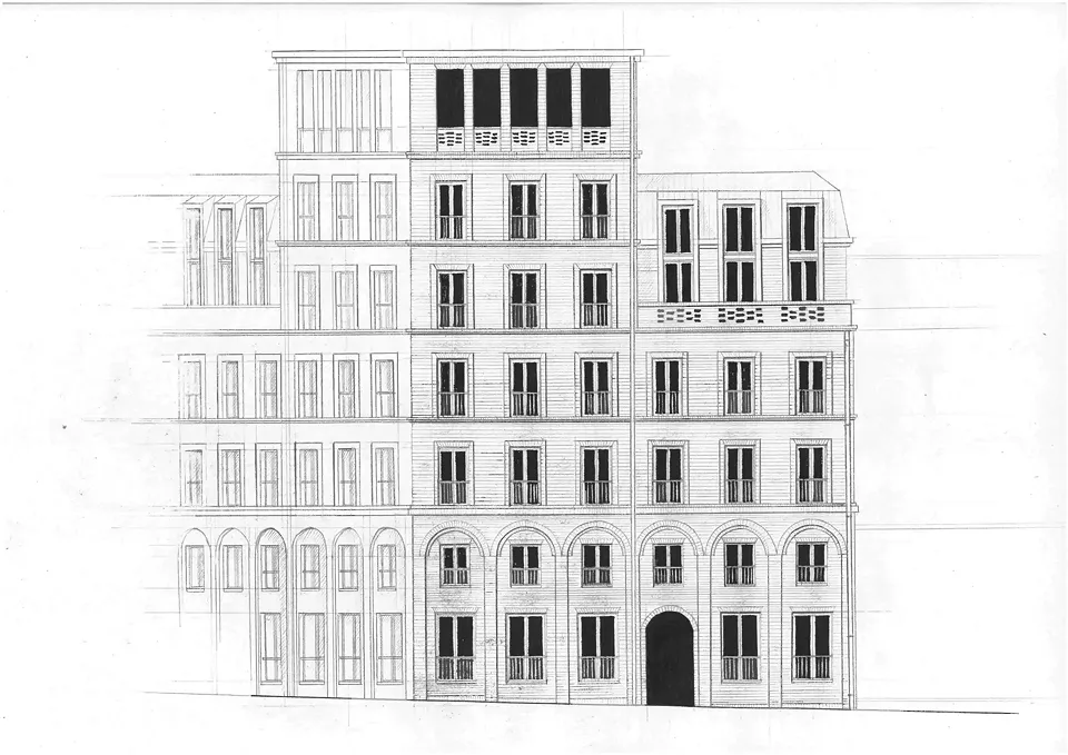 Handzeichnung_Platzfassade