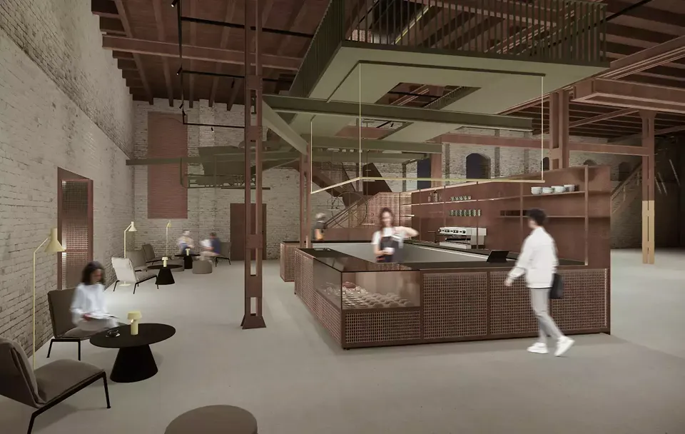 Restauration dans l'ancienne station de téléphérique – Bistro/Projet Lea Meier