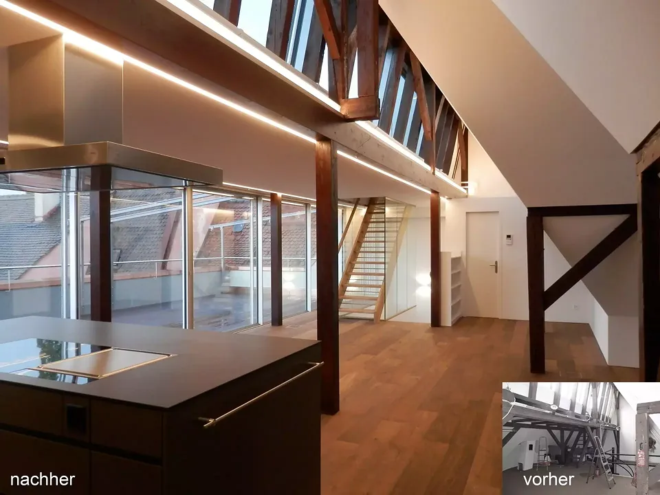 Etage mansardé avant/après