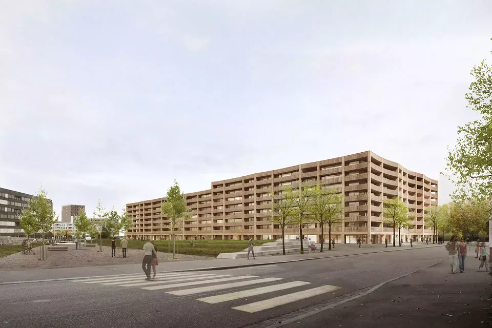 Visualisierung Ansicht Erlenmattstrasse