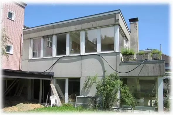 Noch in der Planungsphase Bestand West Fassade ehemaliges Therapiegebäudes Kurhaus Sennrüti
