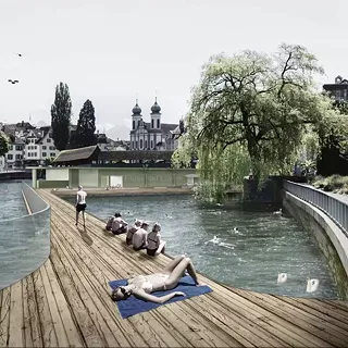 Flussbad in Luzern