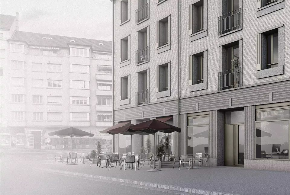 Perspektive Schrennengasse - Café